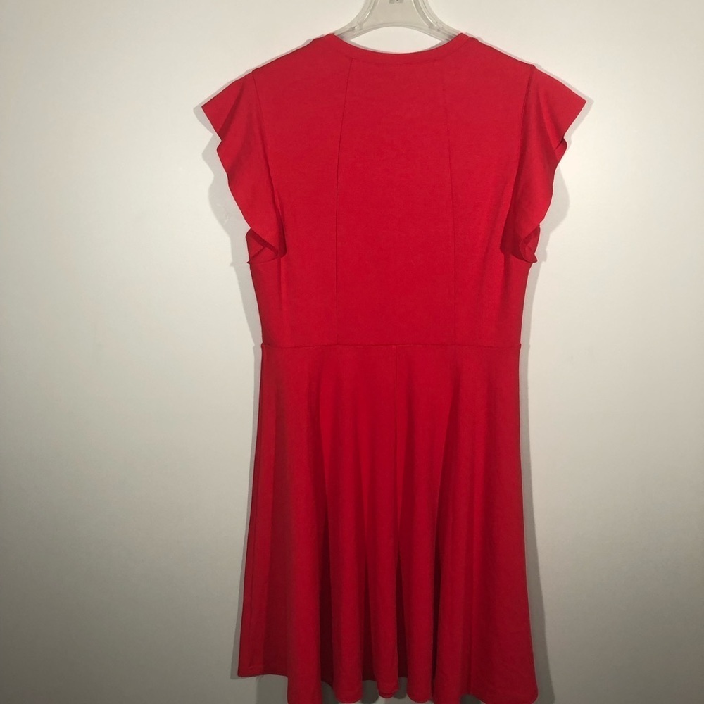 City Chic Flared Red Dress with Cap Sleeves Size S/16 - Picture 9 of 11
